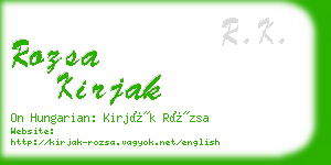 rozsa kirjak business card